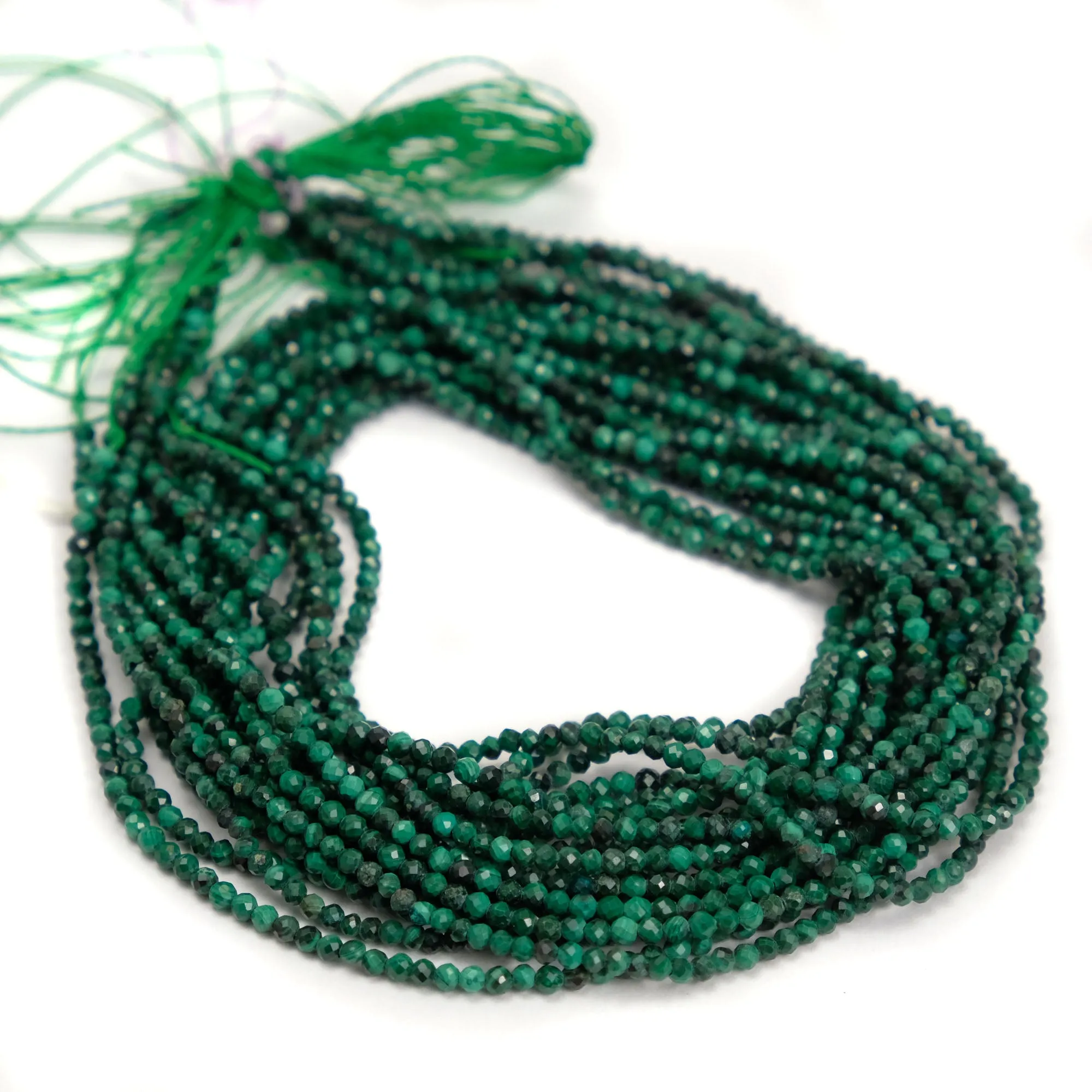 Malachite 2mm Faceted Rounds