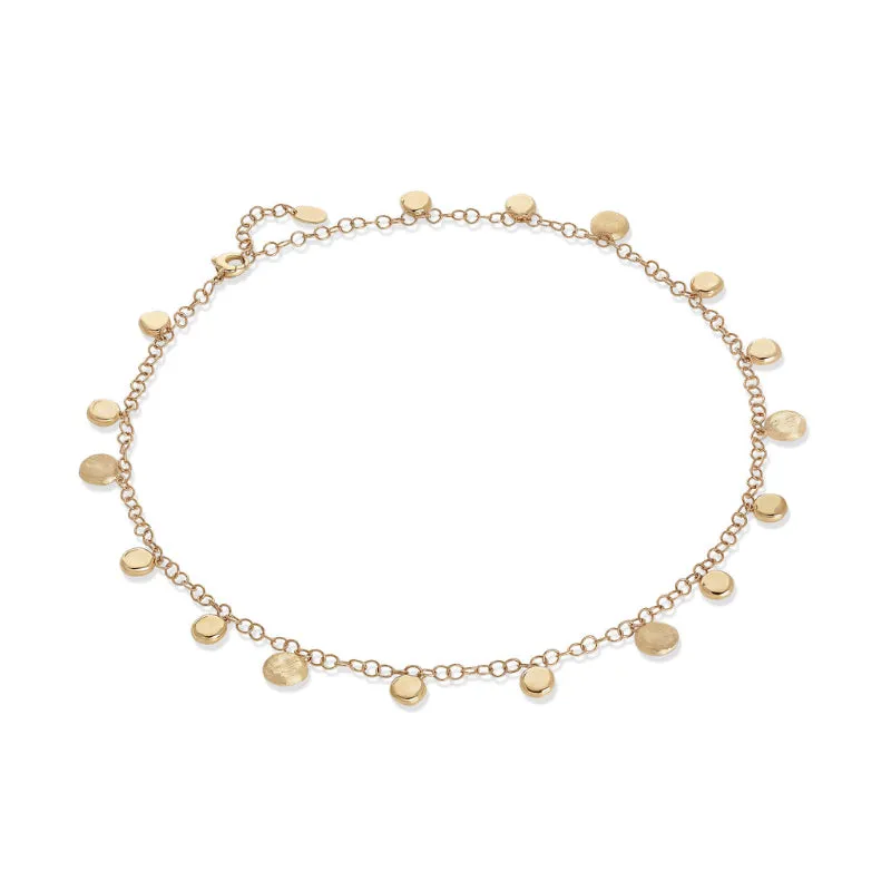 Marco Bicego Jaipur Collection 18K Yellow Gold Engraved and Polished Charm Short Necklace