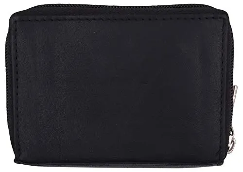 Marshal Leather RFID Identity Safe Double Zippered Accordion Wallet