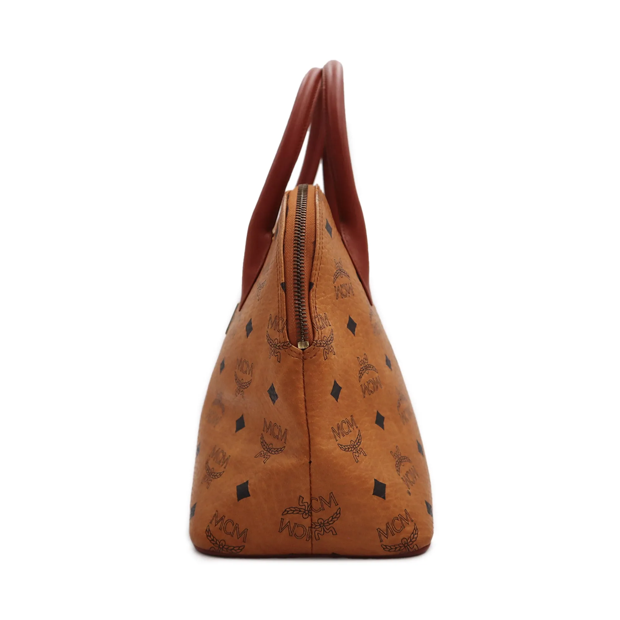 MCM Visetos Leather Dome Handbag