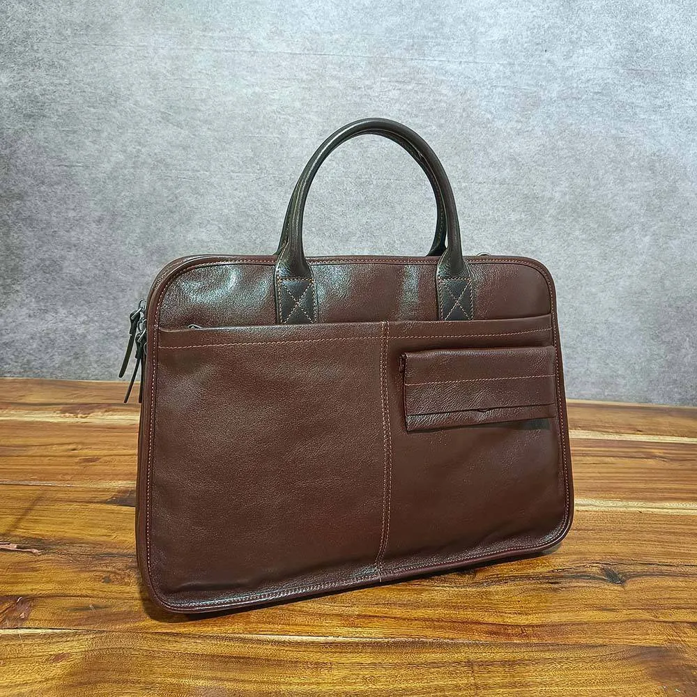 Mens Vintage Leather Buiness Briefcase Shoulder Cross Body Bag   2850