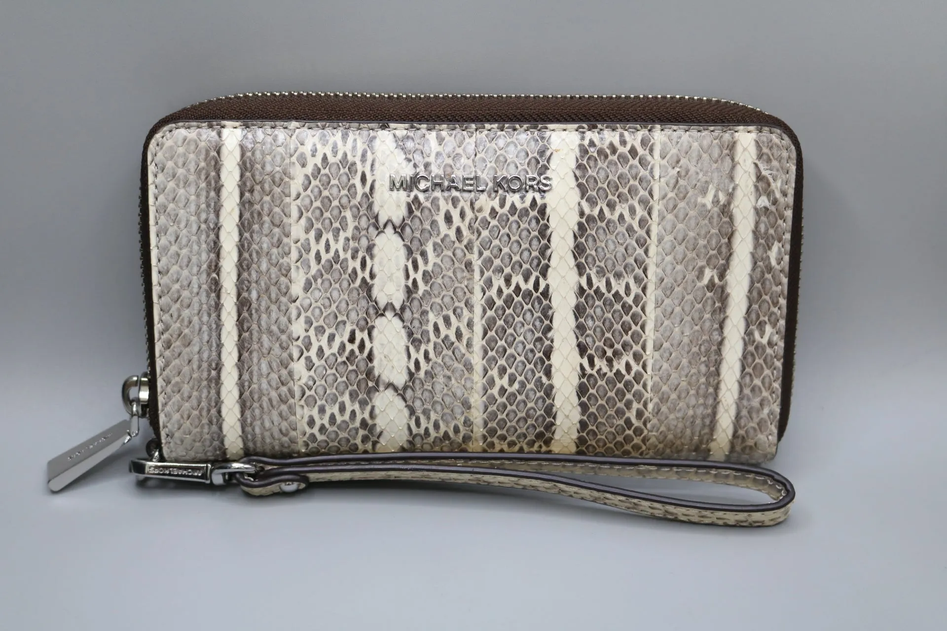 Michael Kors Snake Skin Wallet (L) 0.75" (W) 7" (H) 4"