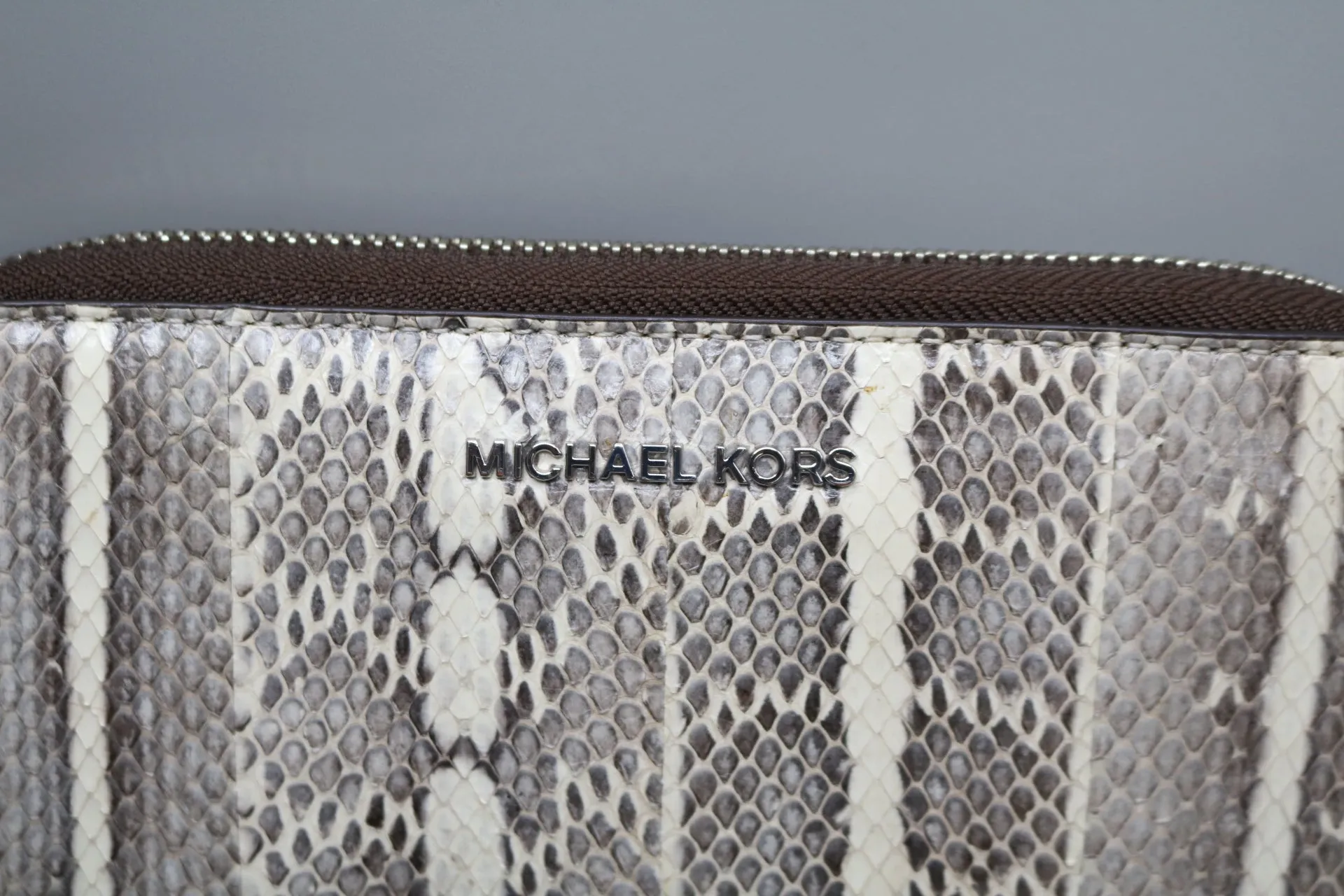 Michael Kors Snake Skin Wallet (L) 0.75" (W) 7" (H) 4"