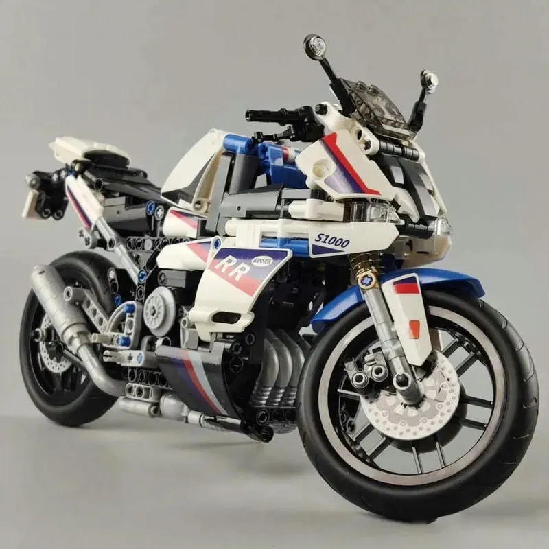 MOC Tech Track Racing Motorcycle Bricks Toy 7054