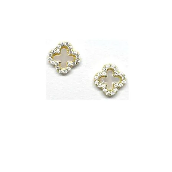 Mother of Pearl Stud: Gold Vermeil (EGP35MOPS)