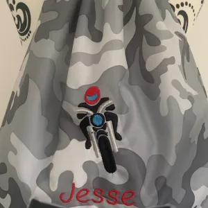 Motorbike Drawstring Gym Bag - Personalised