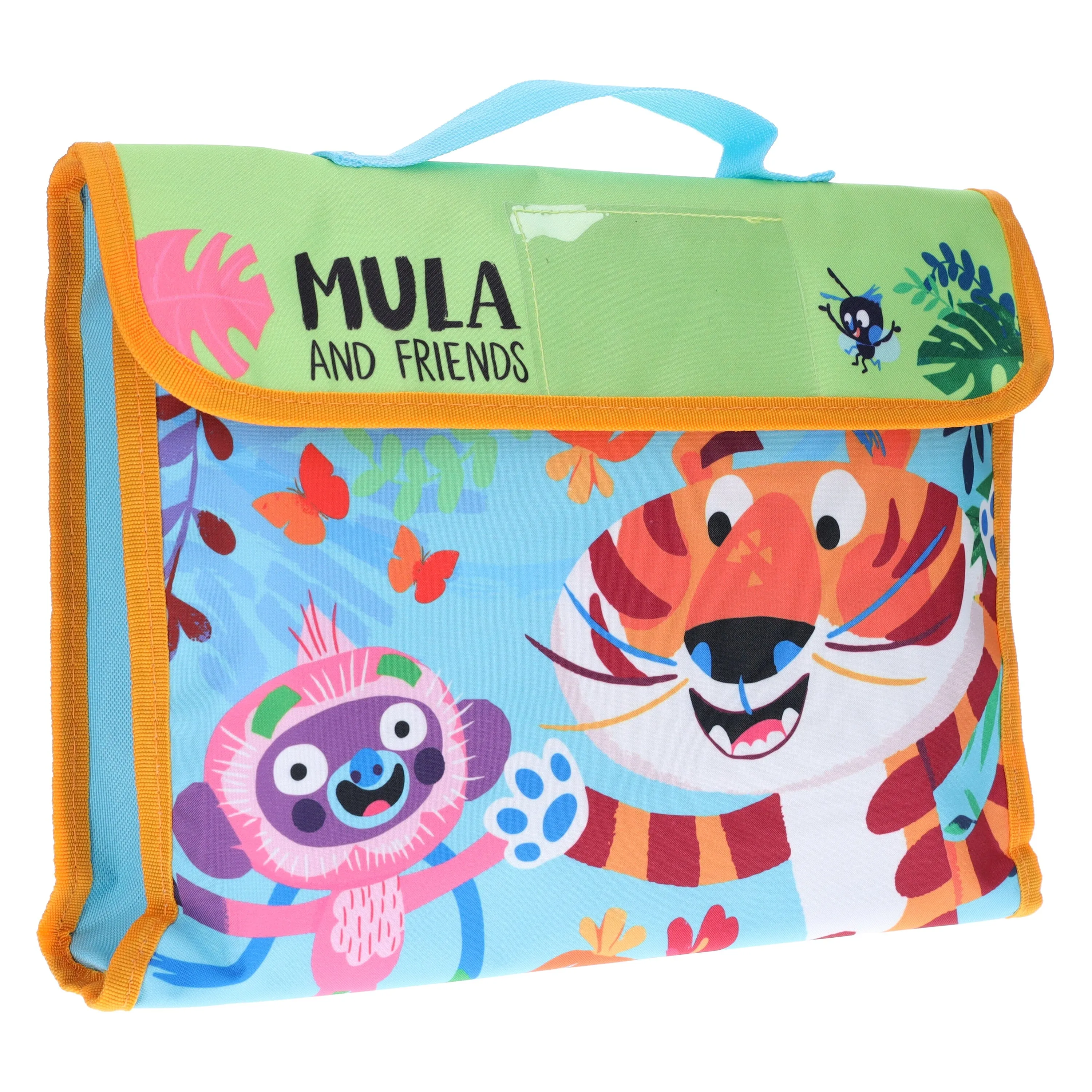 Mula and Friends: Children's Nursery School Hand Bag in Green & Blue Colour - Ages 3 