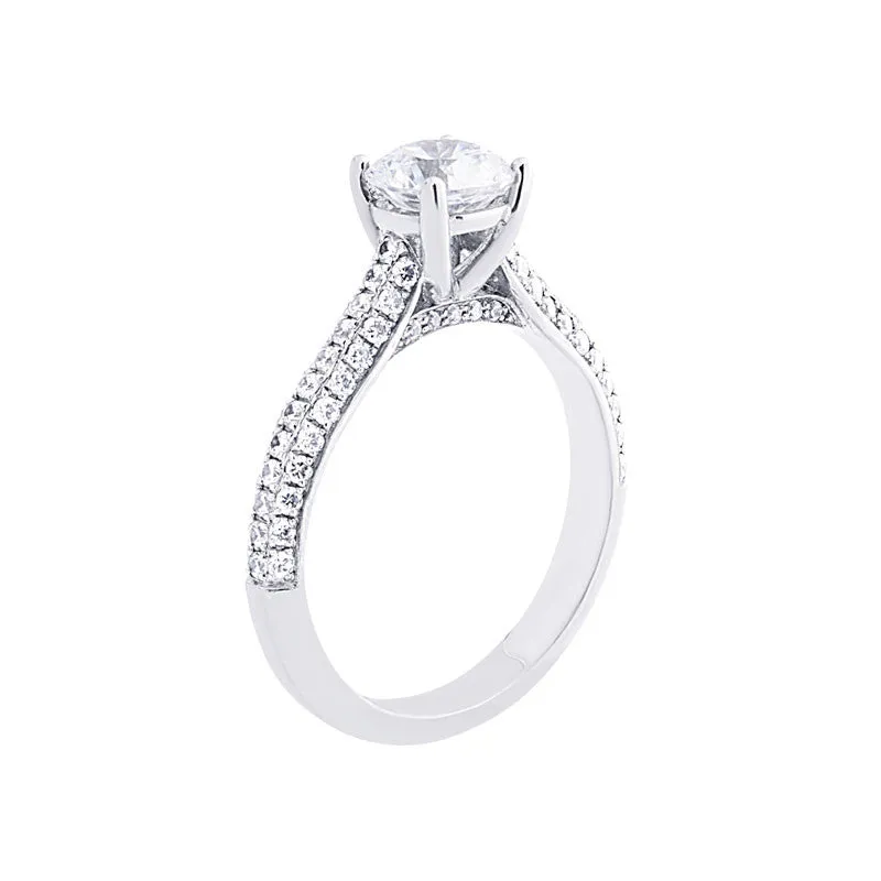 Multi-Row Pave Engagement Ring