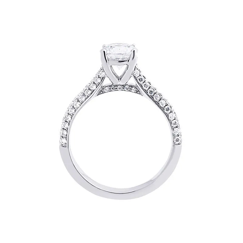 Multi-Row Pave Engagement Ring