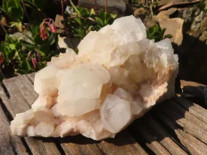 Natural Extra Large White Quartz Cluster With Limonite Colouring  x 1 From Madagascar