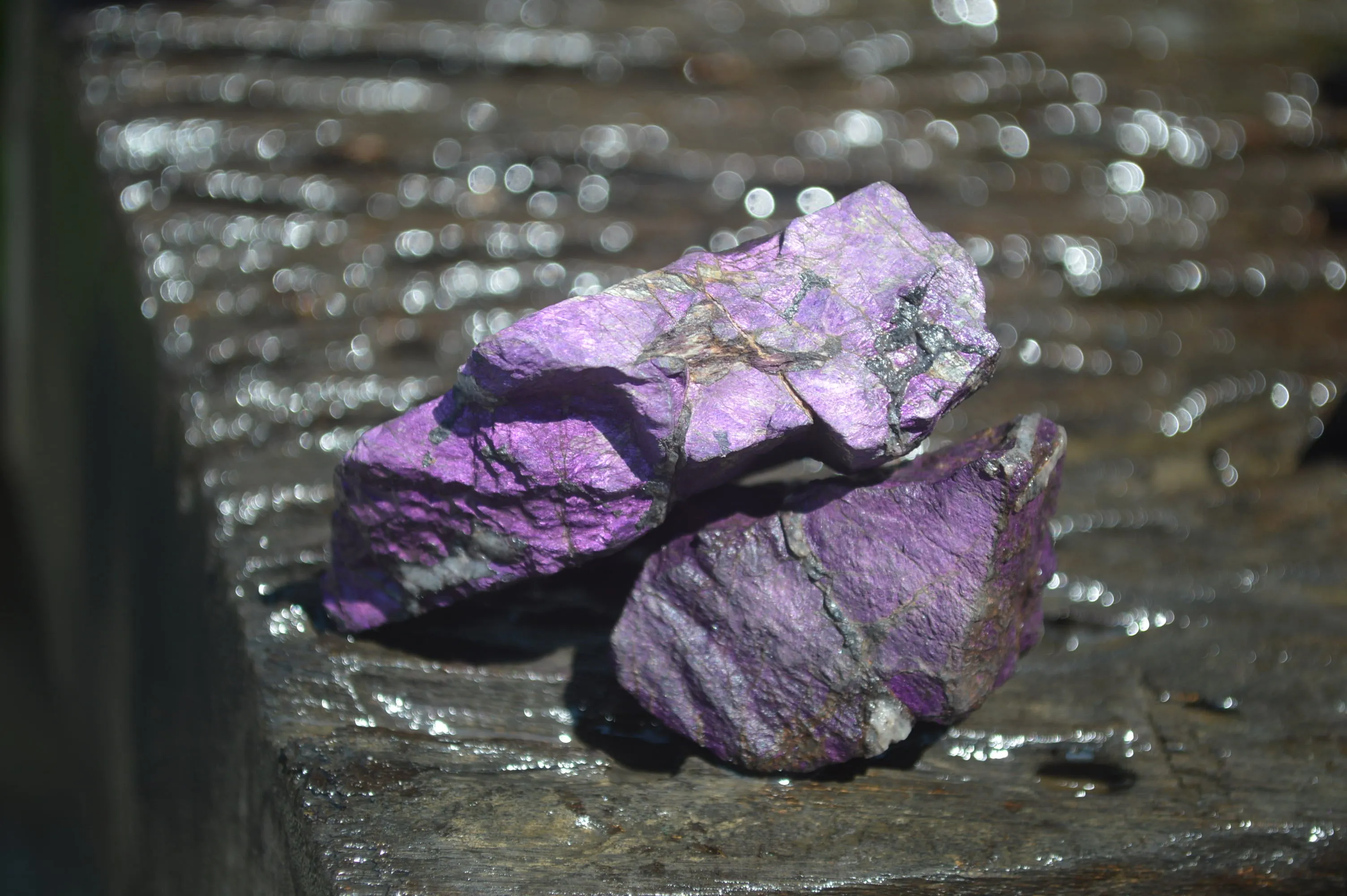 Natural Metallic Purpurite Cobbed Specimens x 15 From Erongo, Namibia