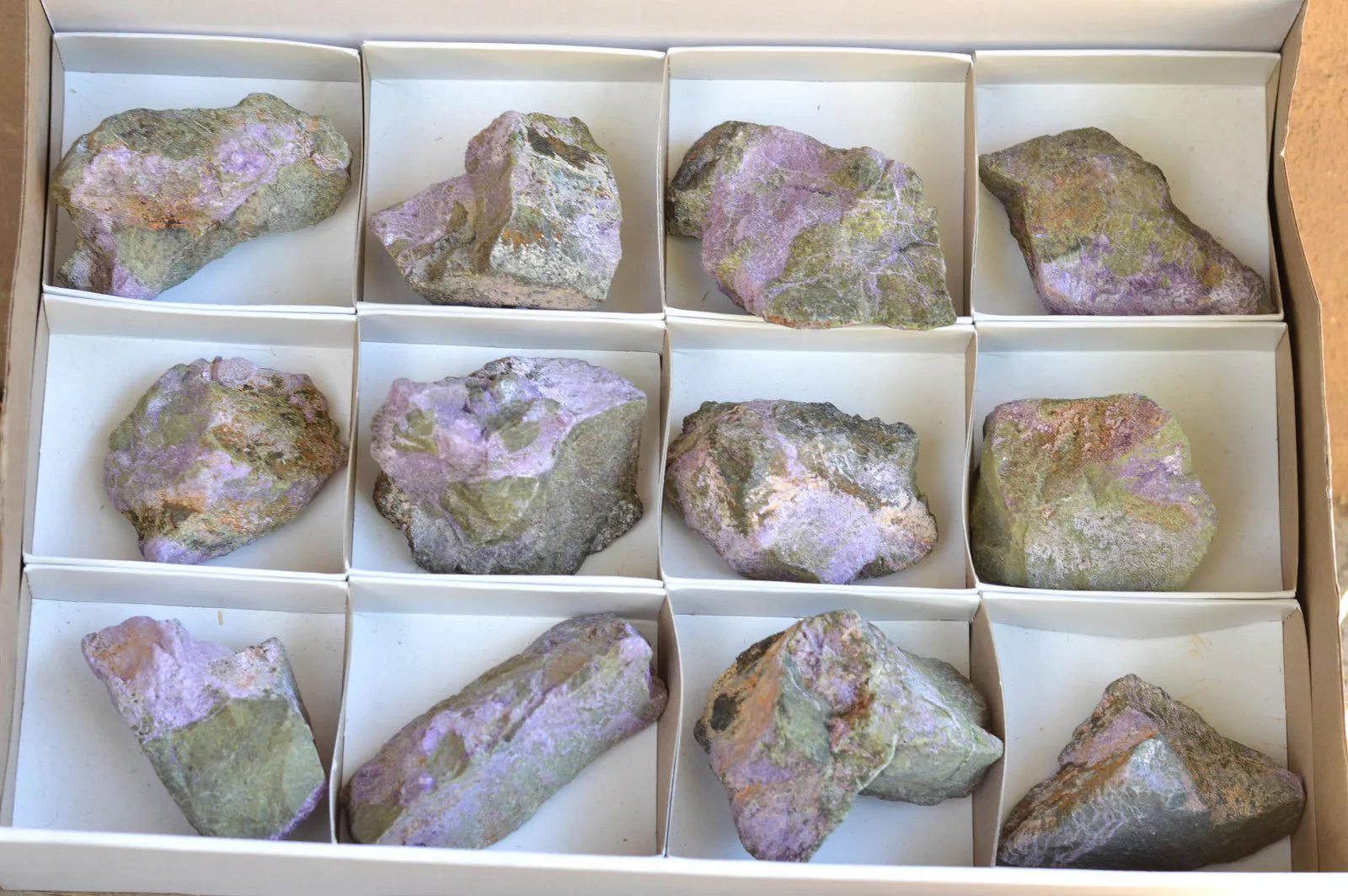 Natural Selected Stichtite & Green Serpentine Cobbed Specimens x 12 From Barberton, South Africa