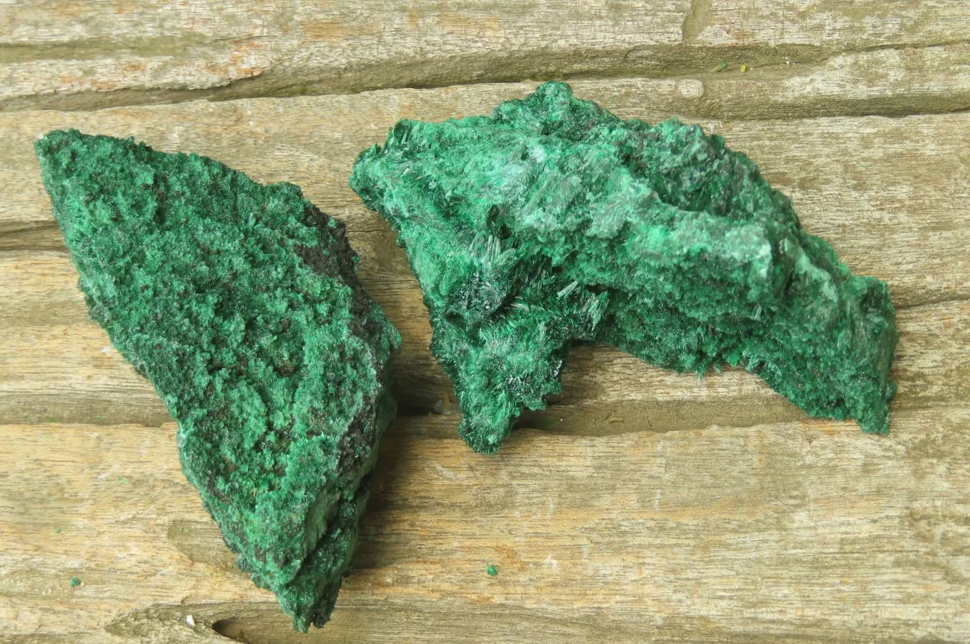 Natural Silky Malachite Specimens x 5 From Kasompe, Congo