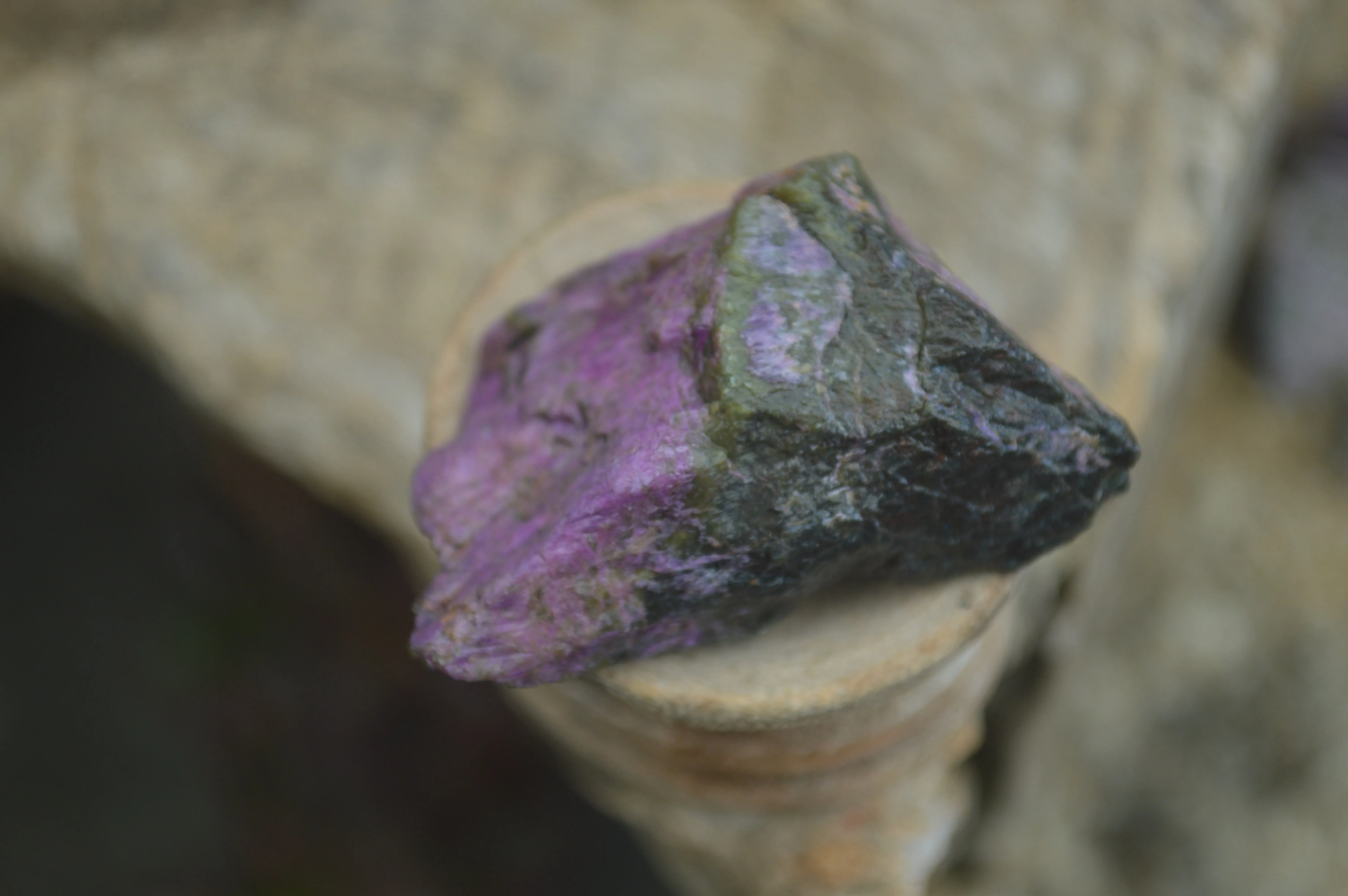 Natural Small Purple Stichtite & Green Serpentine Cobbed Pieces  - Sold per 2 kg (400-600 pieces) - From Barberton, South Africa