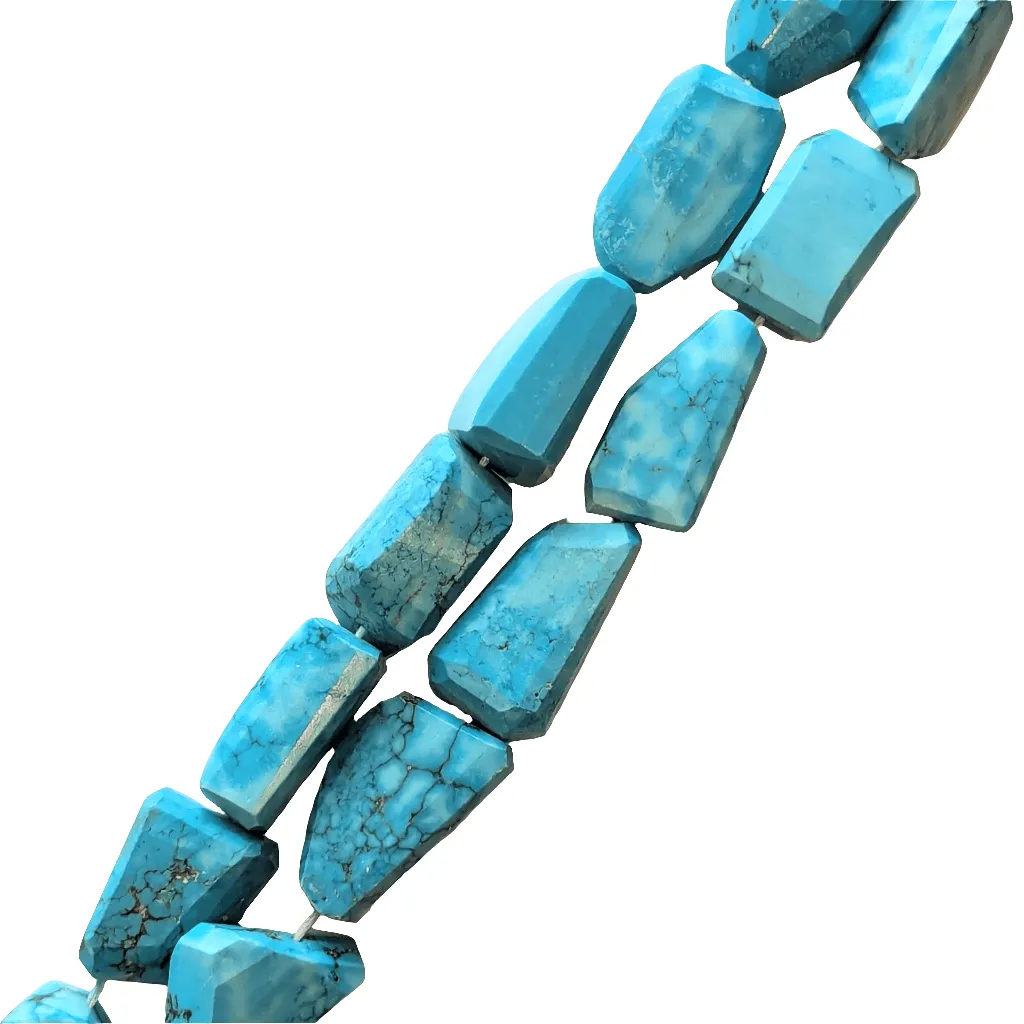 Natural Turquoise Faceted Nugget Bead