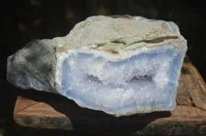 Natural XXL Blue Lace Agate Geode Specimen x 1 From Malawi