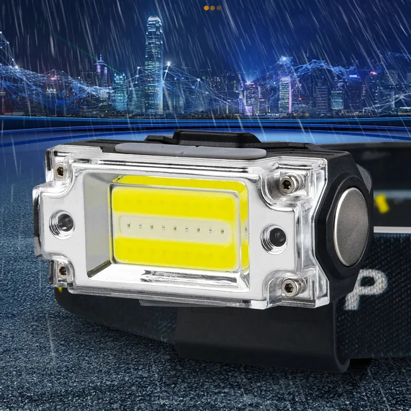 New LED Headlamp Induction Headlight USB Rechargeable Portable Head Flashlight Camping Fishing COB high magnetic outdoor headlig