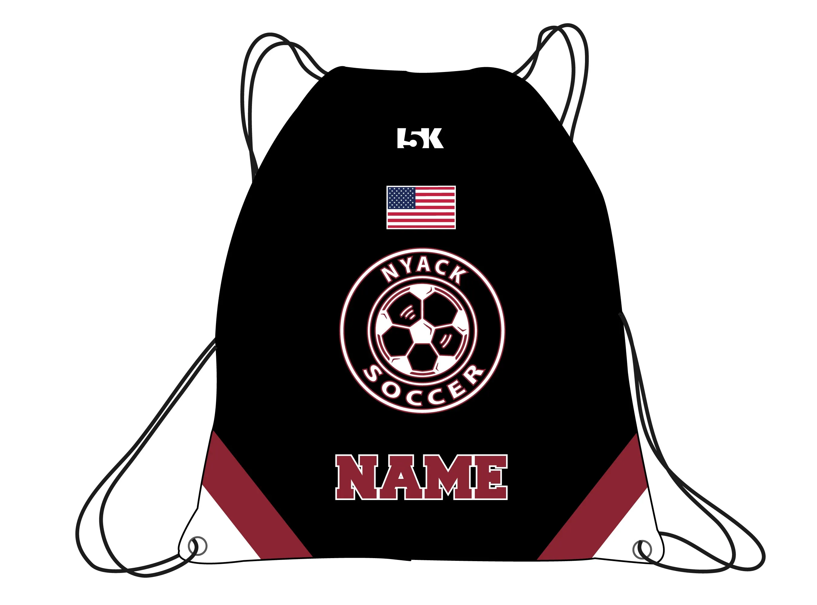 Nyack Soccer Sublimated Drawstring Bag