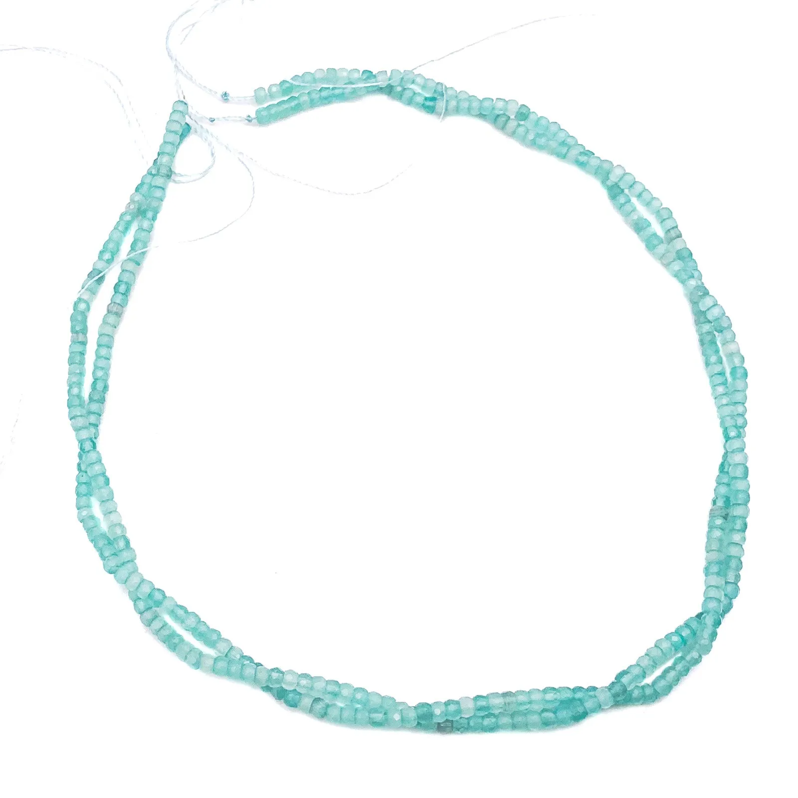 Obsidian Aqua / Green 3mm Faceted Rondelles Bead Strand