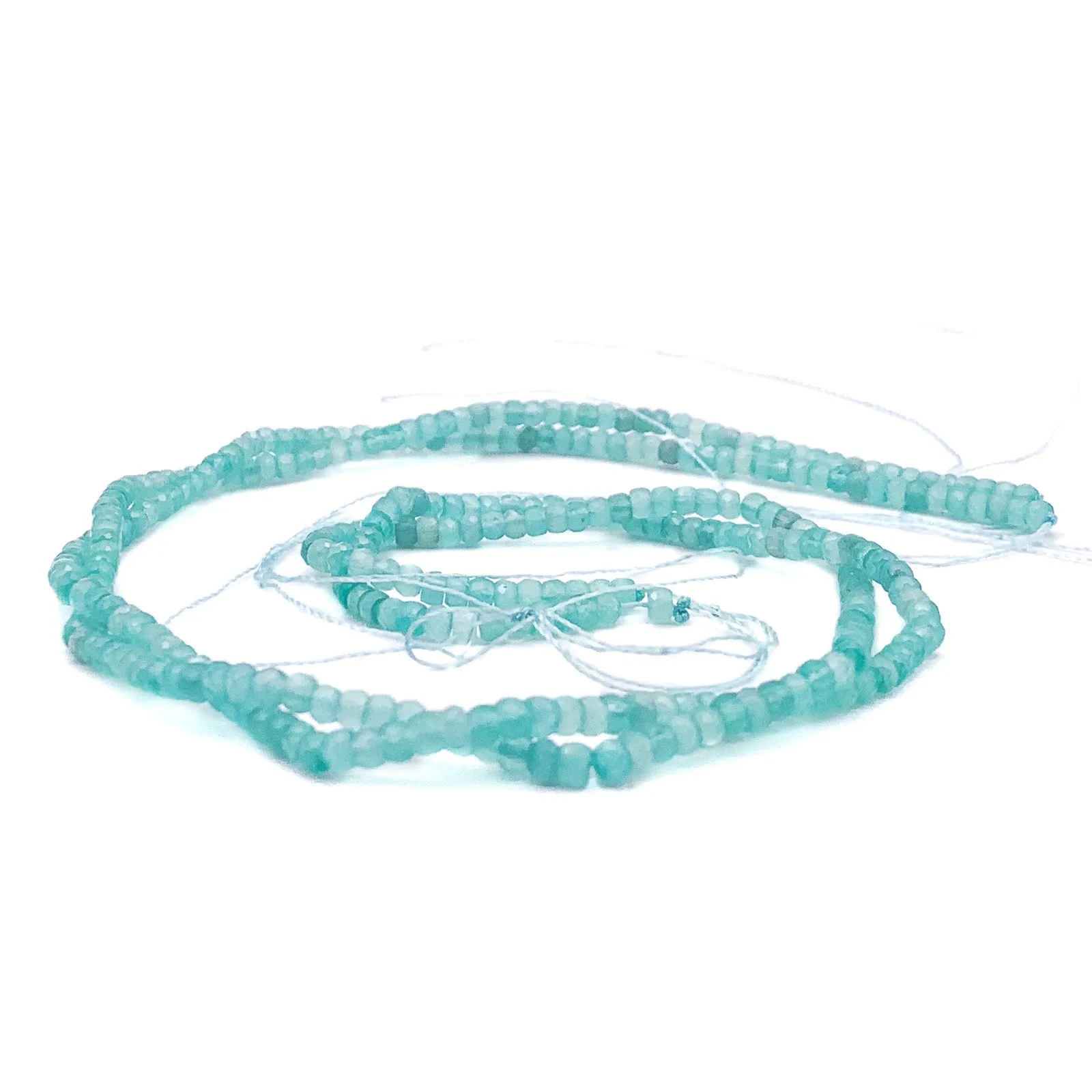 Obsidian Aqua / Green 3mm Faceted Rondelles Bead Strand