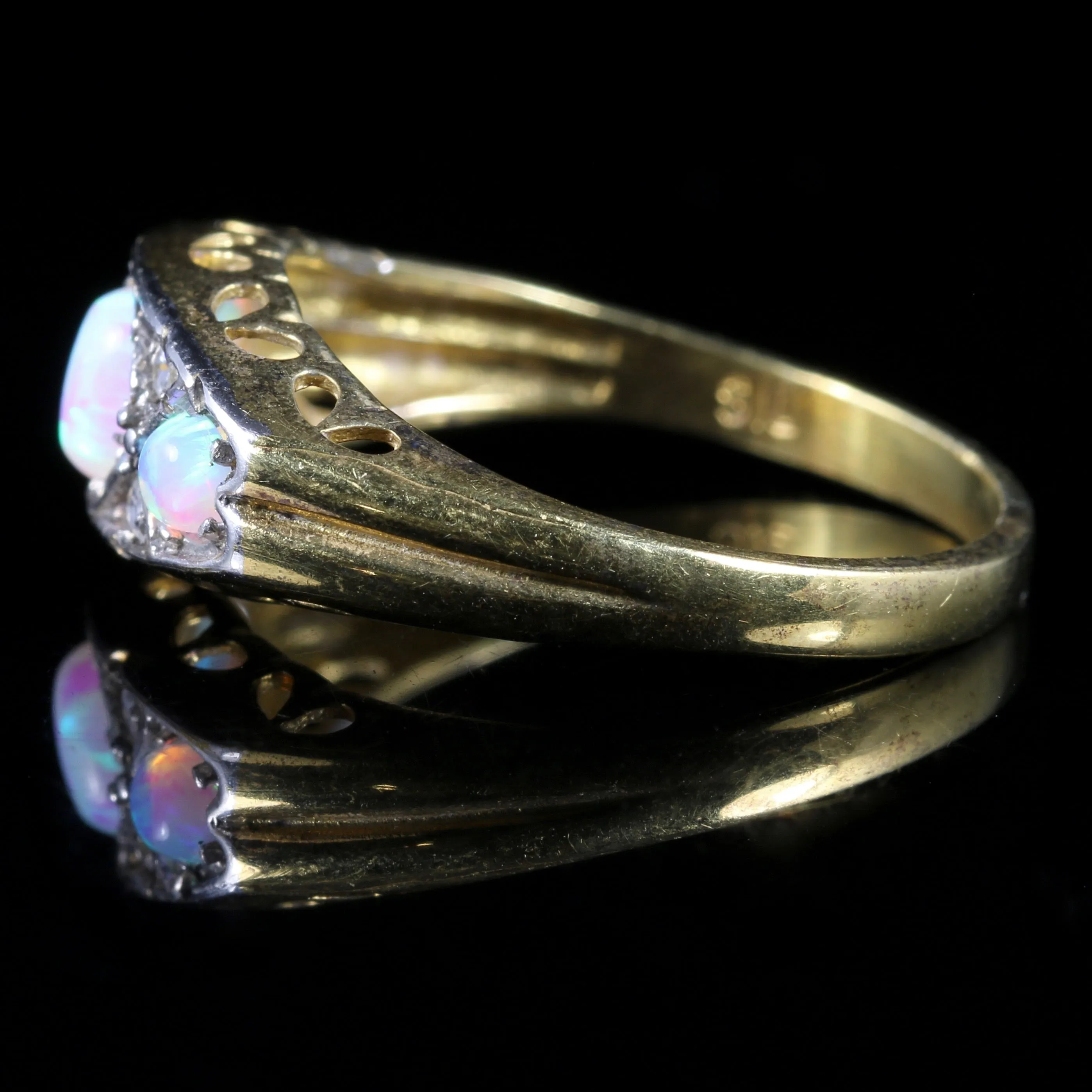 Opal Trilogy Paste Ring Gold On Silver