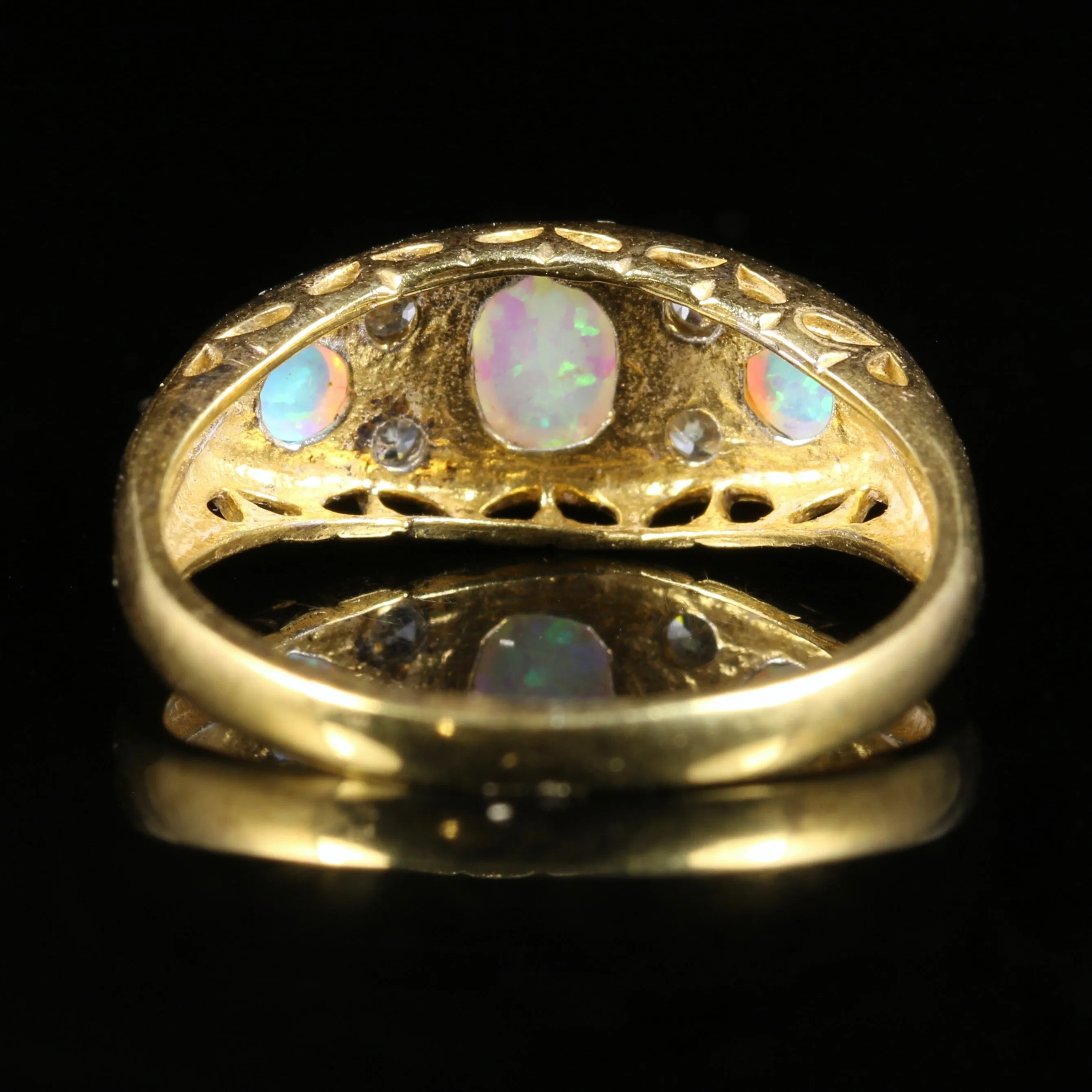 Opal Trilogy Paste Ring Gold On Silver