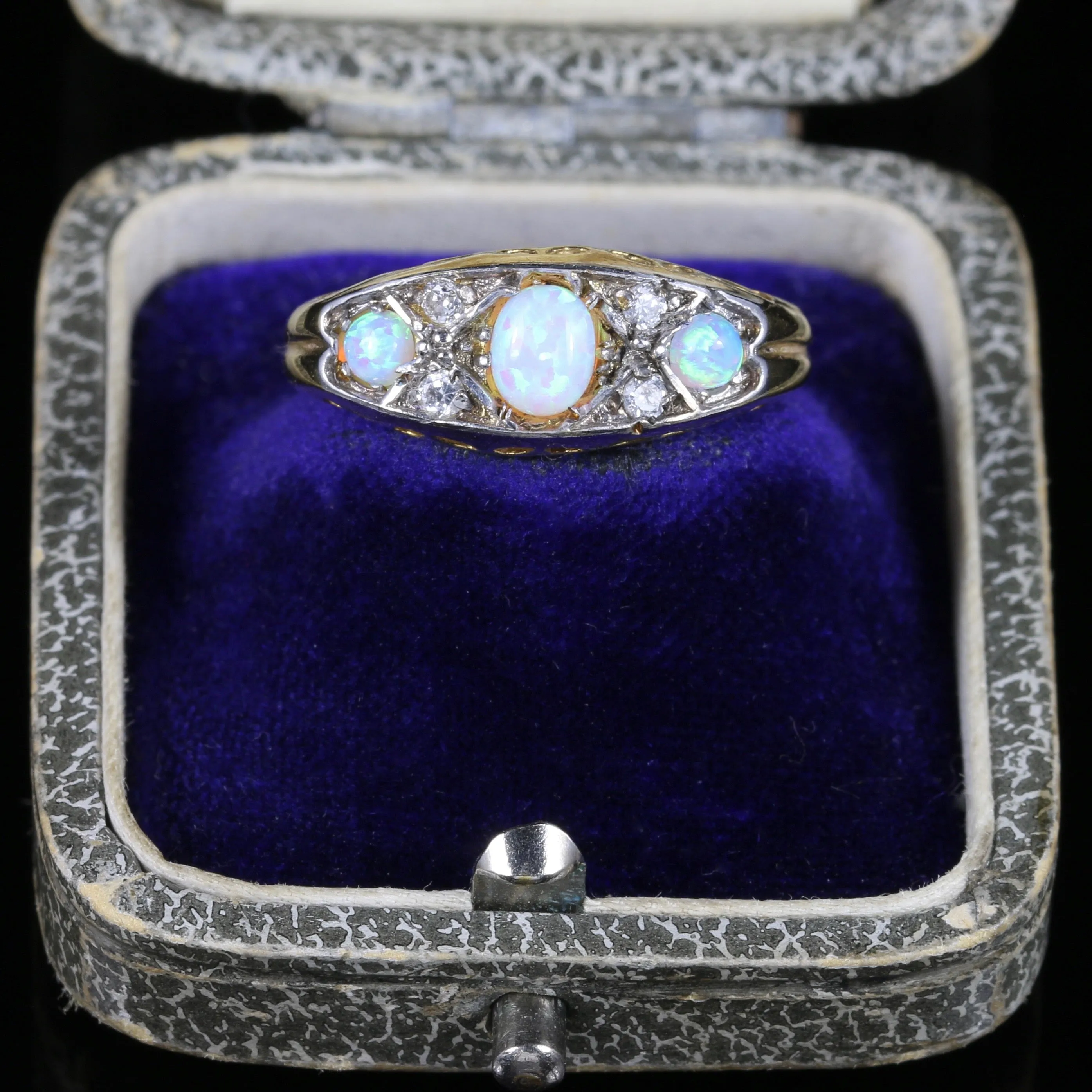 Opal Trilogy Paste Ring Gold On Silver