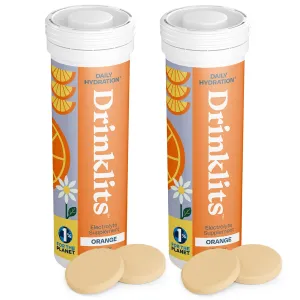 Orange Daily Hydration Tablets (2) Tube Bundle by Drinklits