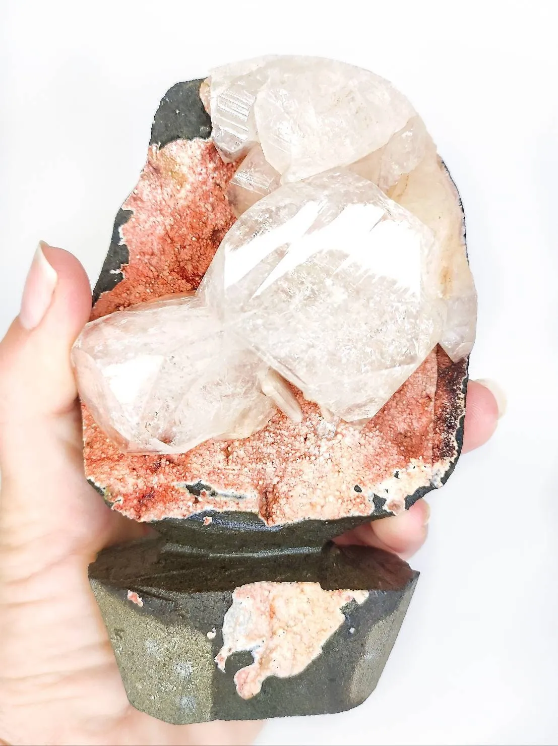 Orange Heulandite, Calcite & Stilbite Mineral Specimen