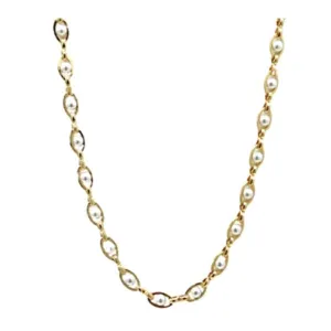 Oval Links With Pearls Necklace: (NG4308)