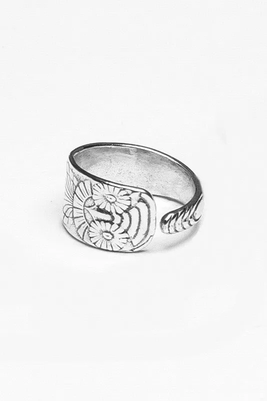 Owl Sterling Silver Spoon Ring