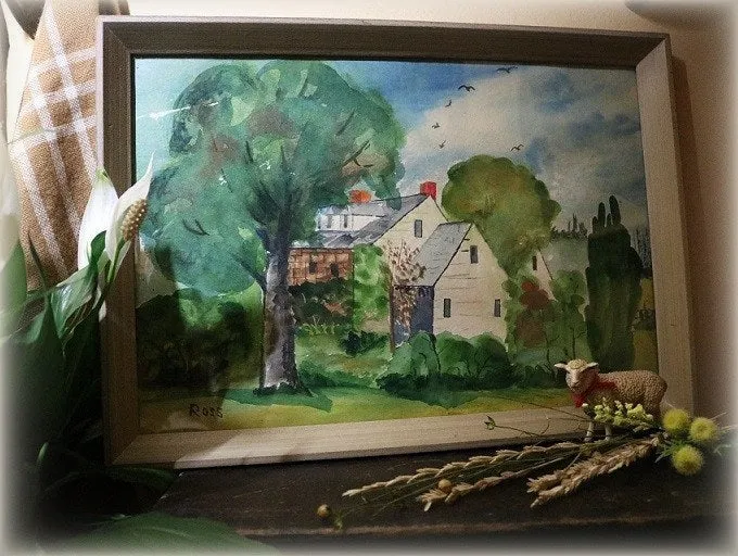 Painting Pennsylvania Water Color Landscape Signed