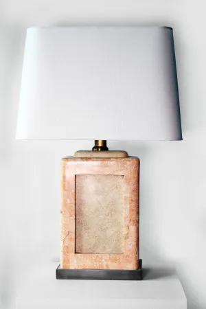 Pair of Pink Marble Table Lamps, C. 20th Century