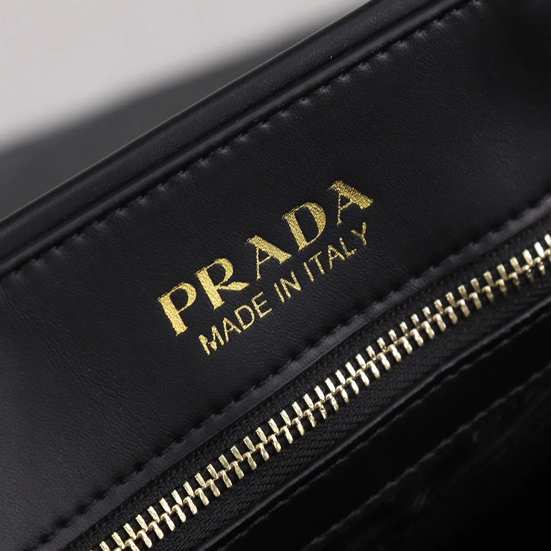 PD226  Large Leather Prada Symbole Bag with Topstitching / 15.3x12.2x3.9inch