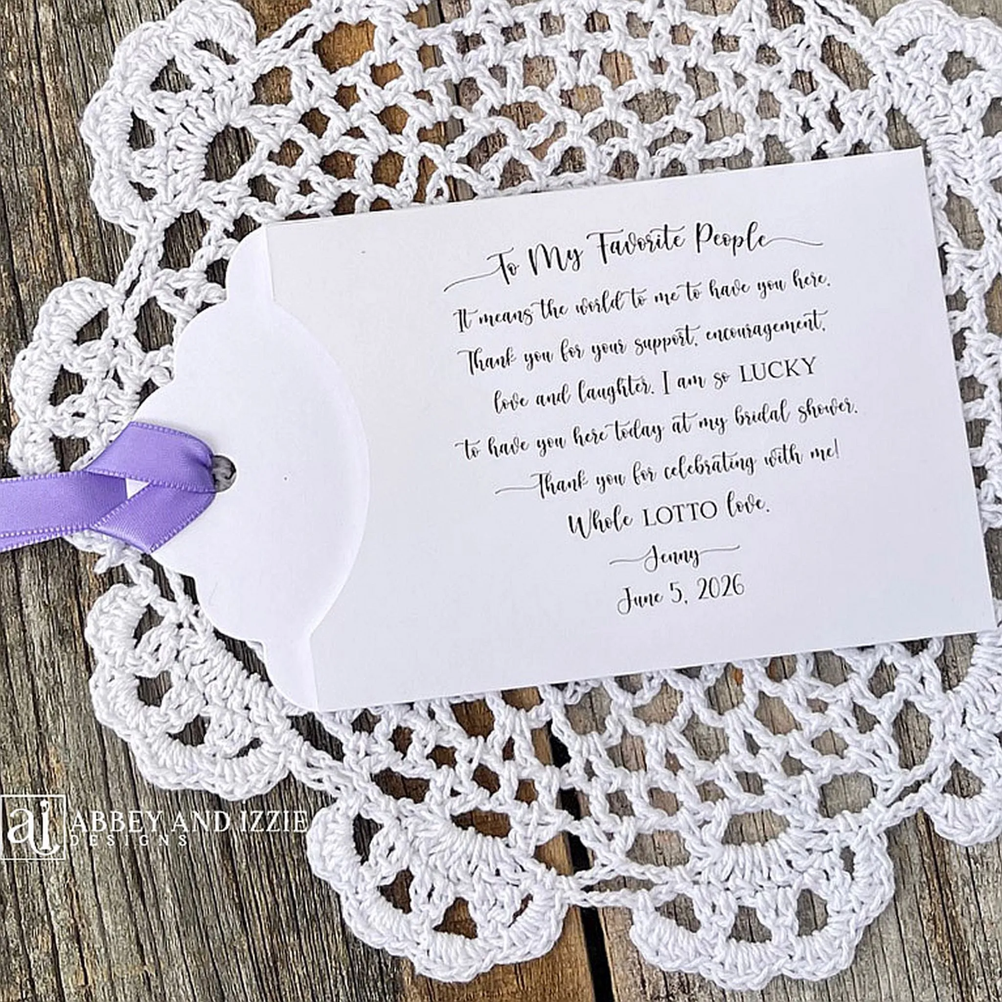 Personalized Unique Bridal Shower Favors