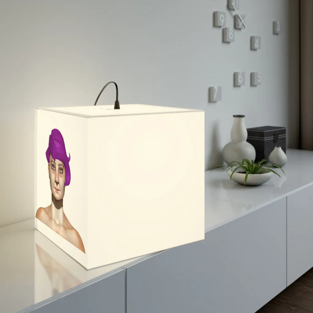 Pink Hair Girl Light Cube Lamp