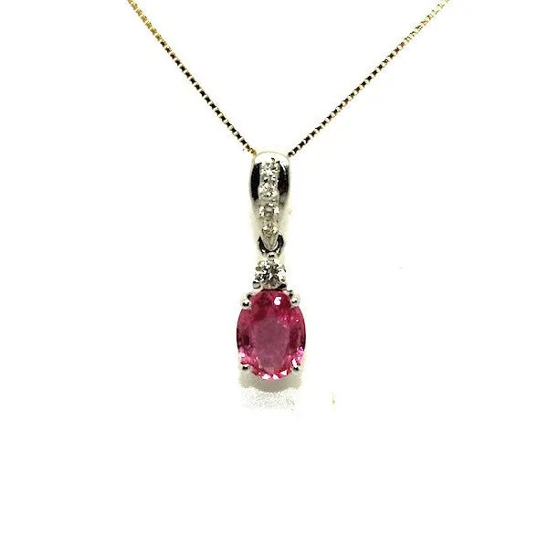 Pink Sapphire And Diamond Classic Pendant Ad No. 0545