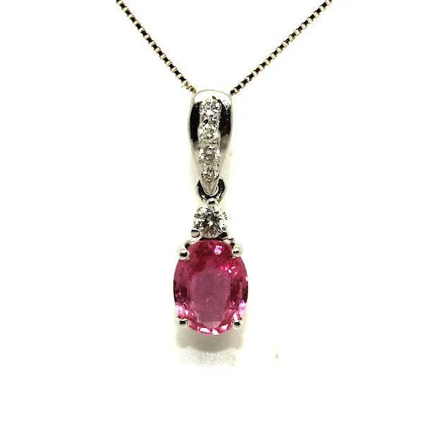 Pink Sapphire And Diamond Classic Pendant Ad No. 0545