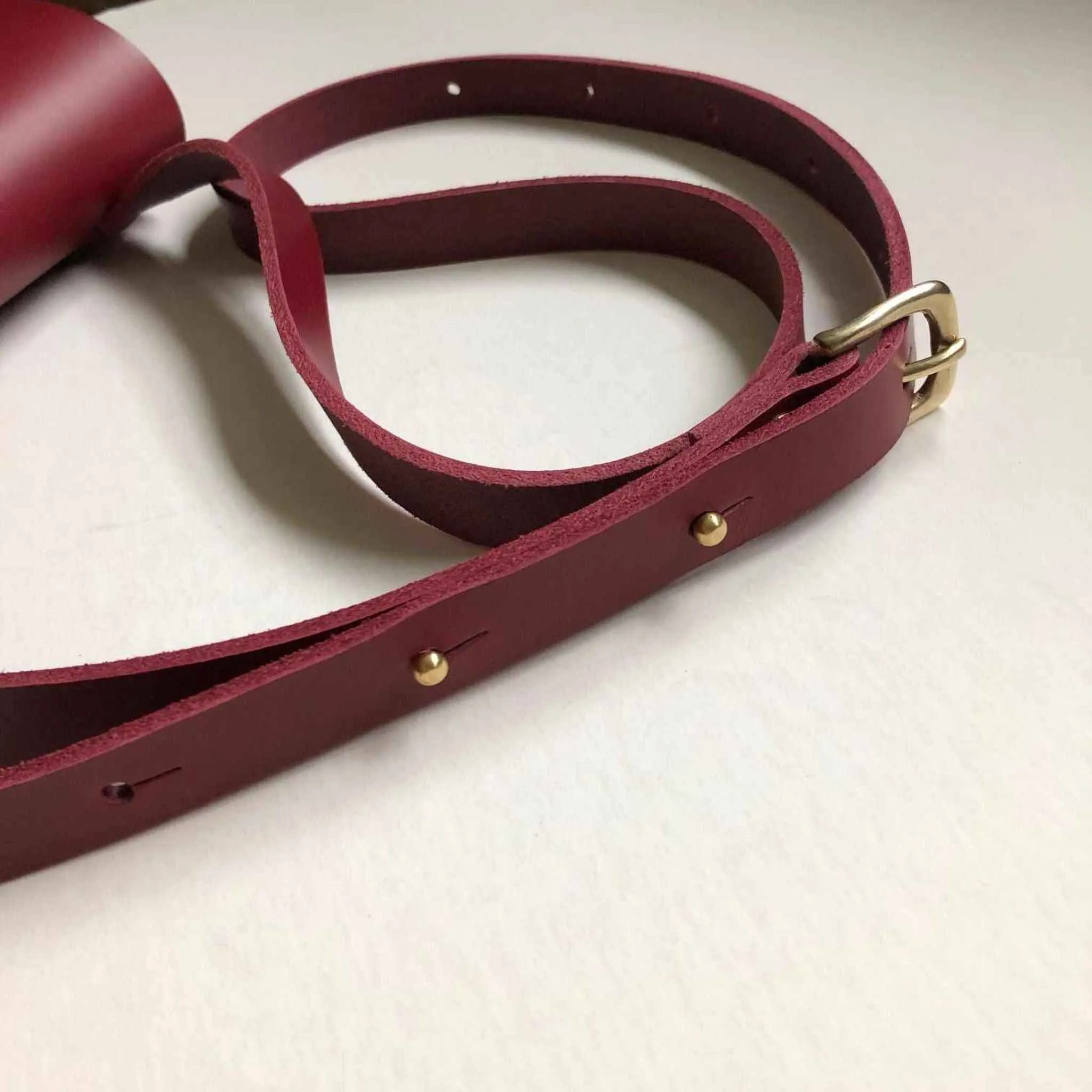 Pioneer Midi Red Leather Crossbody Bag