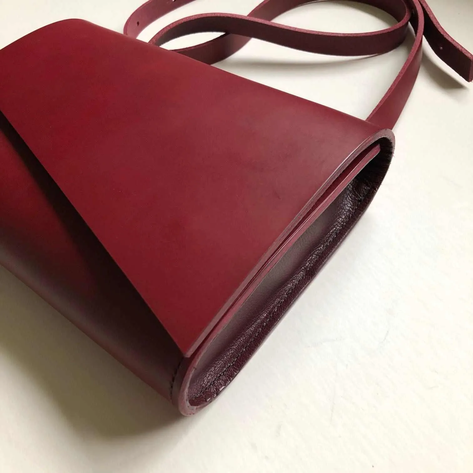 Pioneer Midi Red Leather Crossbody Bag