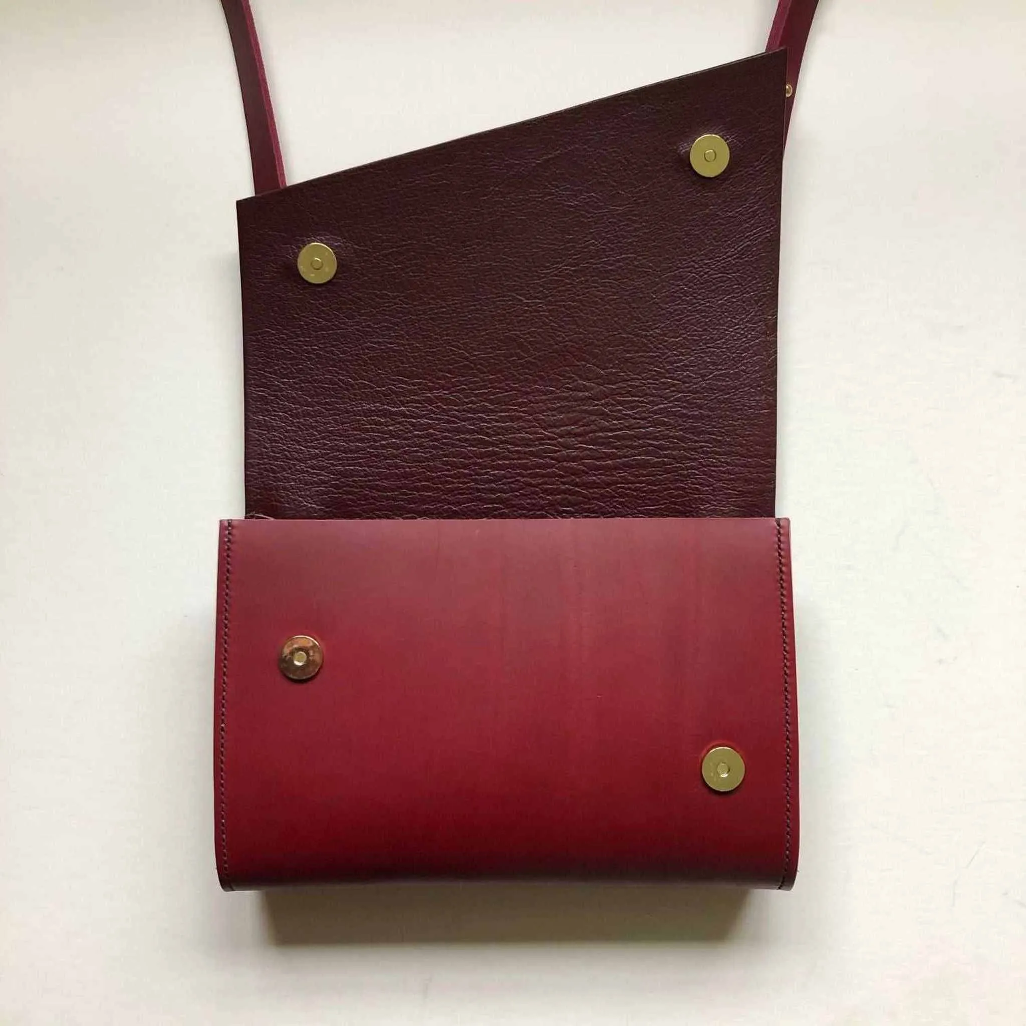 Pioneer Midi Red Leather Crossbody Bag