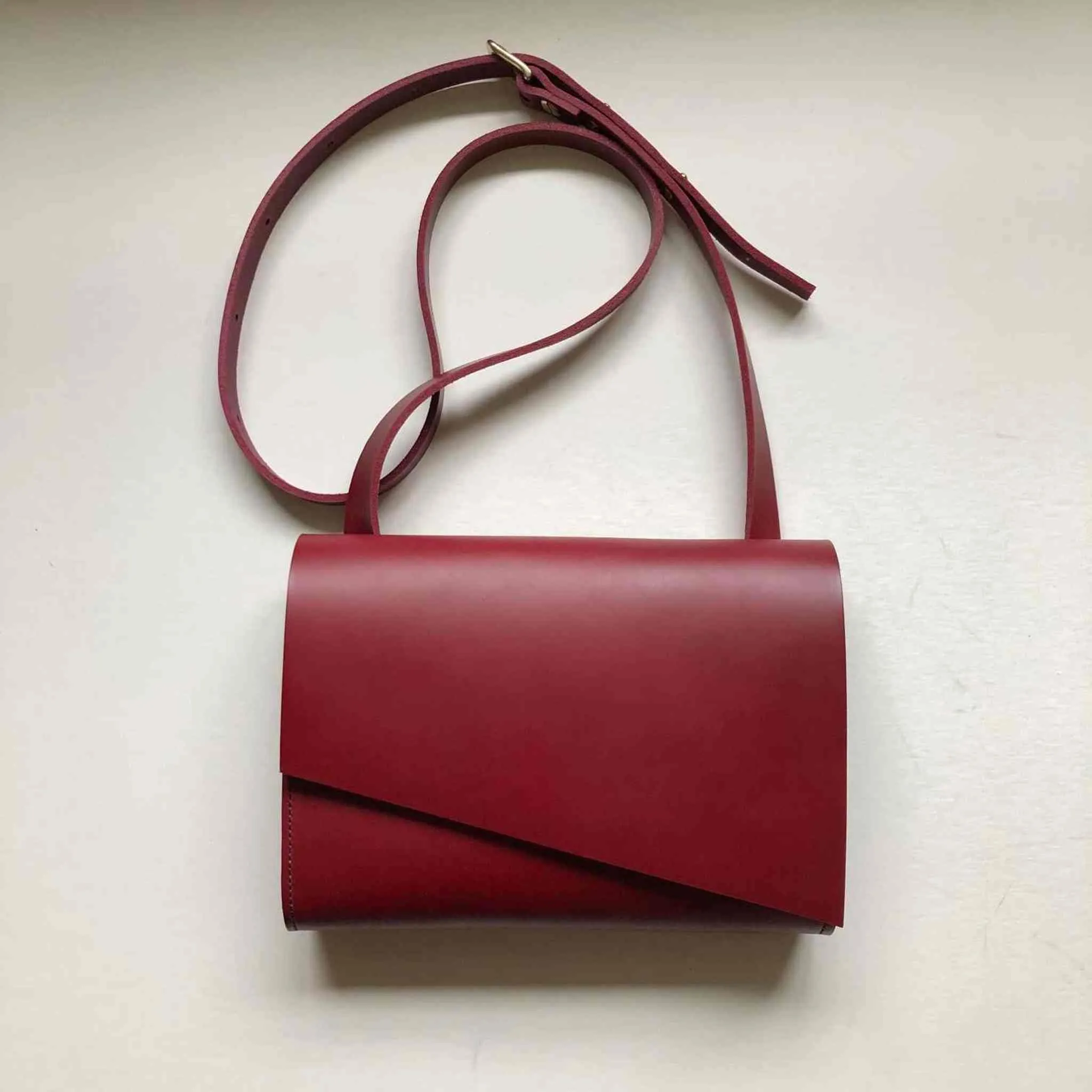 Pioneer Midi Red Leather Crossbody Bag