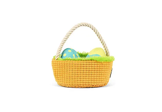 P.L.A.Y. Hippity Hoppity Squeaky Plush Dog toys, Eggs-cellent Basket