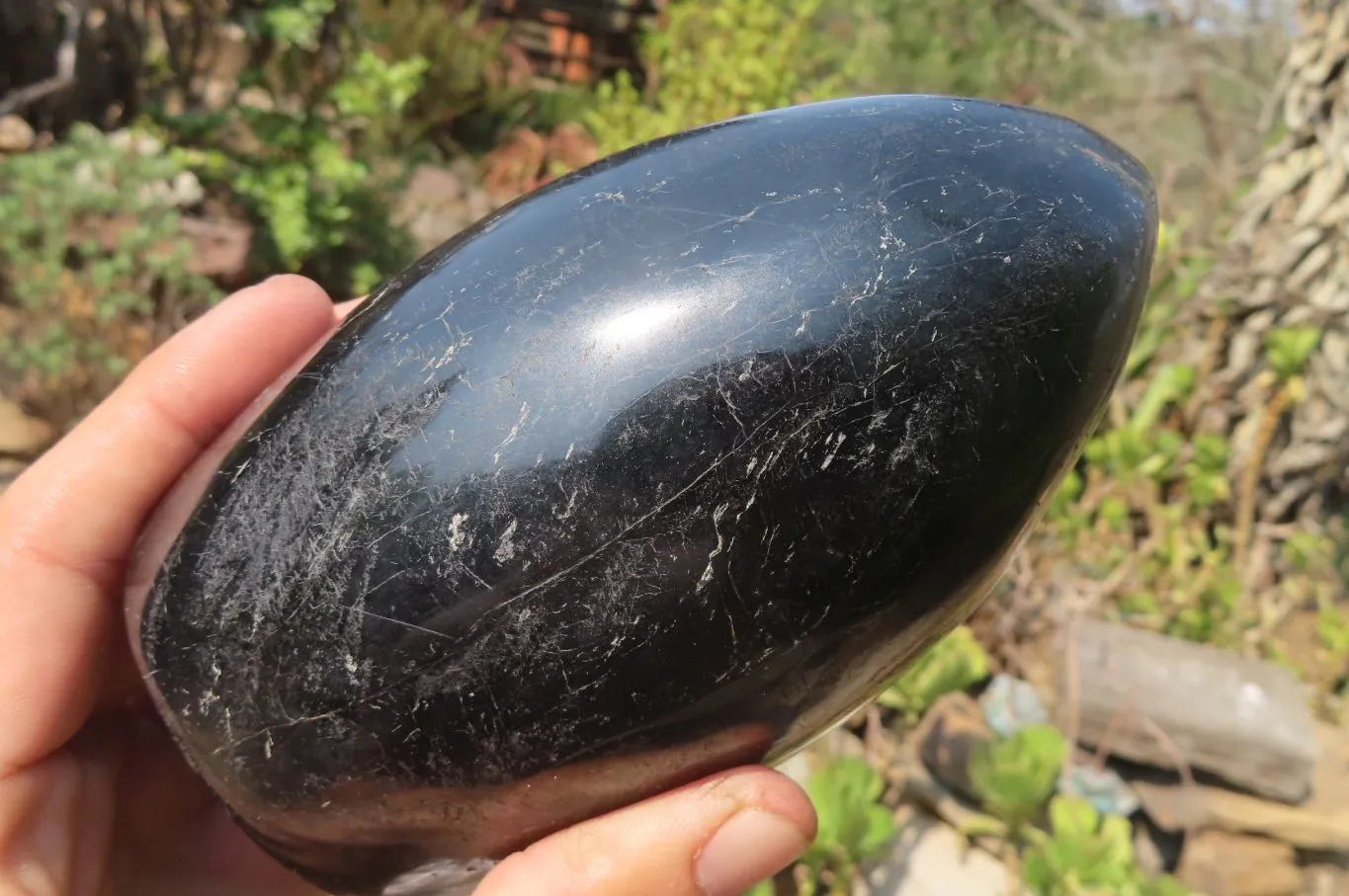 Polished Black Tourmaline Standing Free Form x 1 From Madagascar