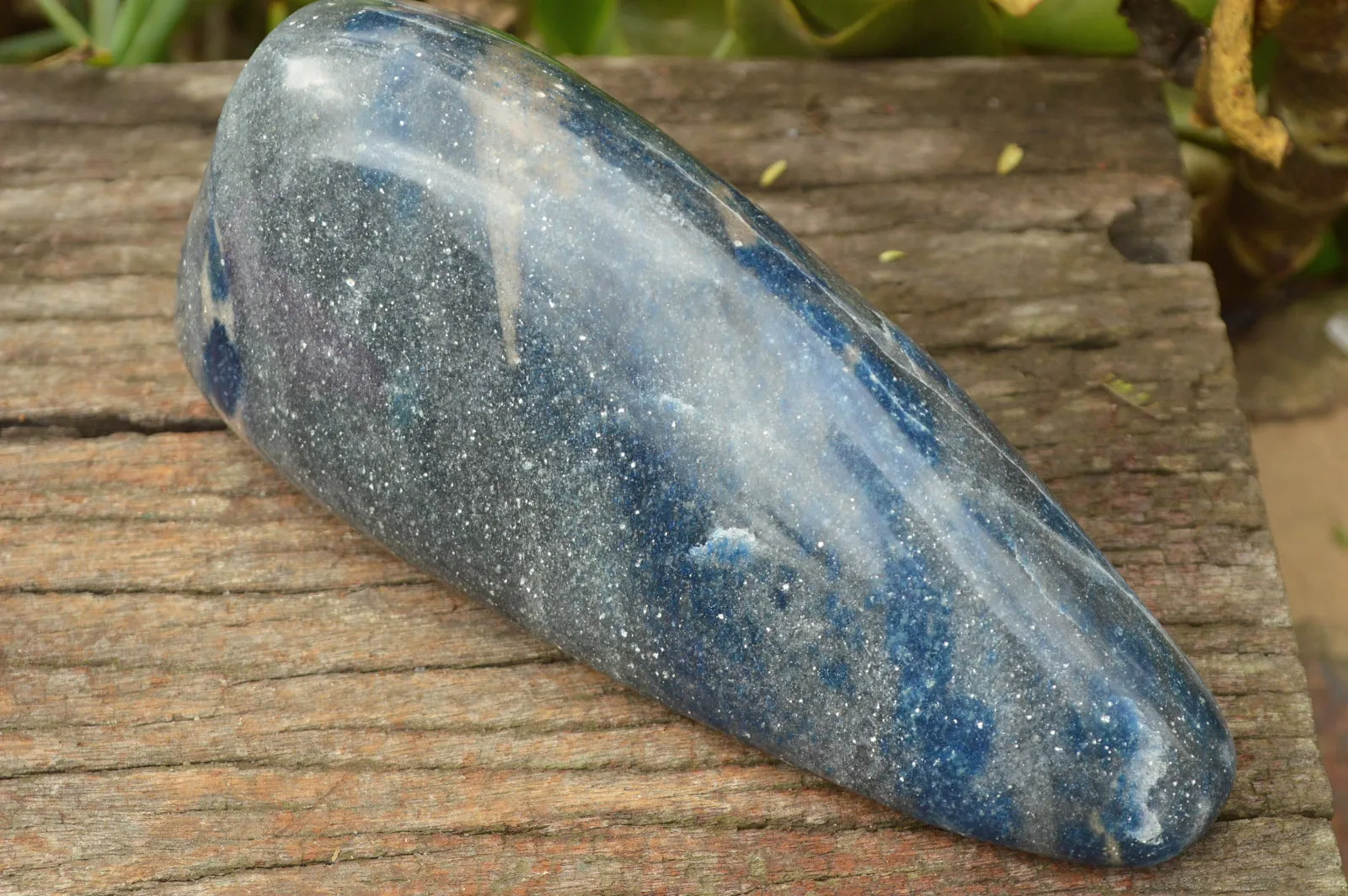 Polished Blue Spotted Spinel "Dalmatian Stone" Standing Free Form x 1 From Madagascar