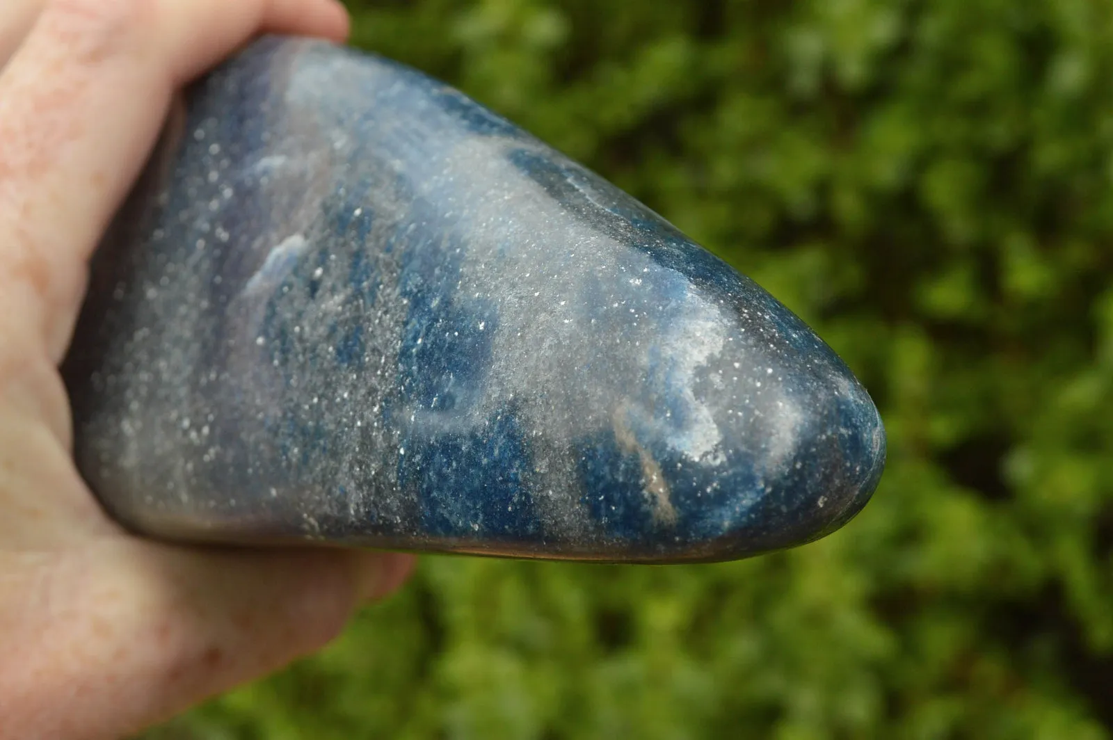 Polished Blue Spotted Spinel "Dalmatian Stone" Standing Free Form x 1 From Madagascar