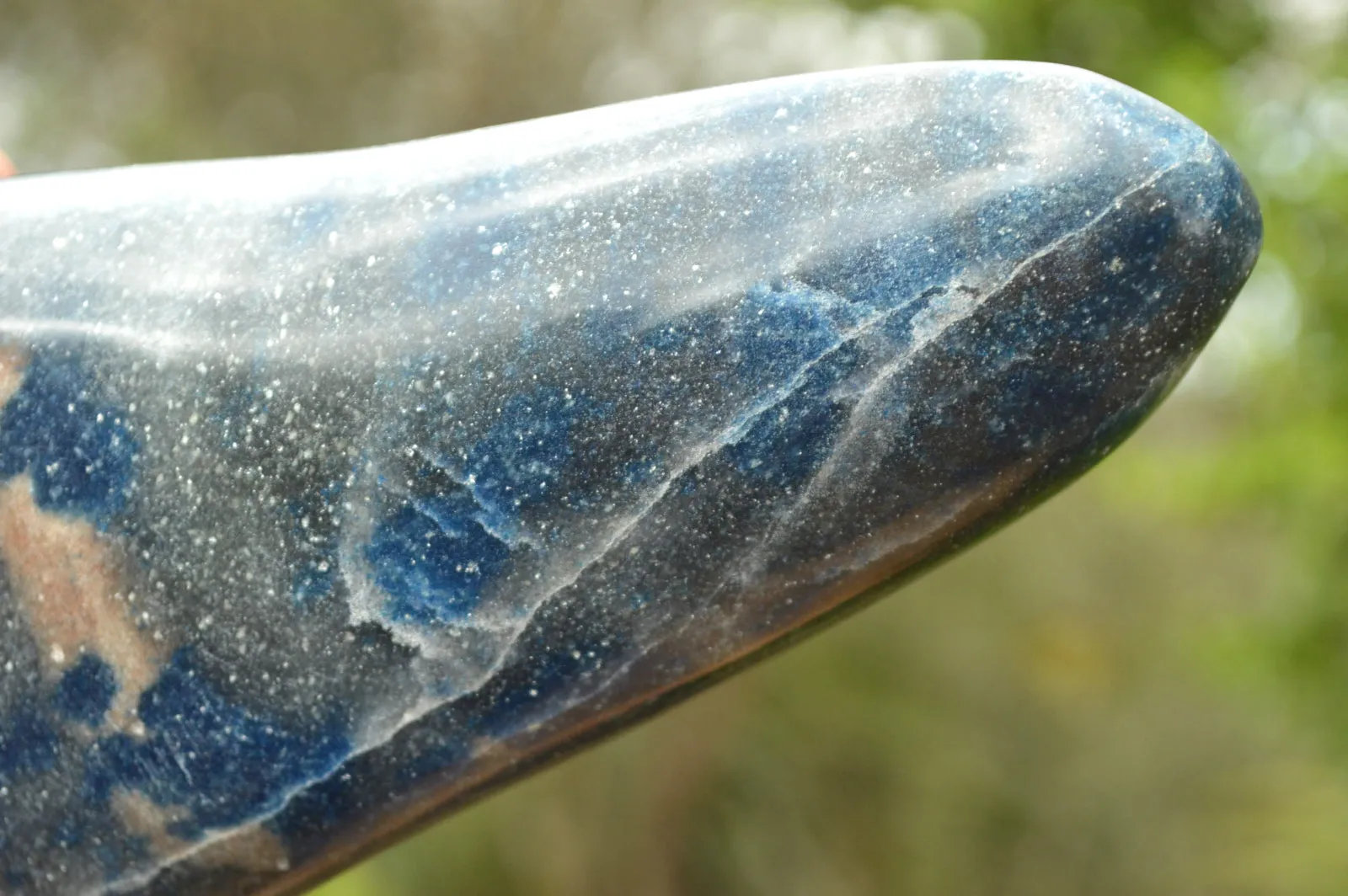 Polished Blue Spotted Spinel "Dalmatian Stone" Standing Free Form x 1 From Madagascar