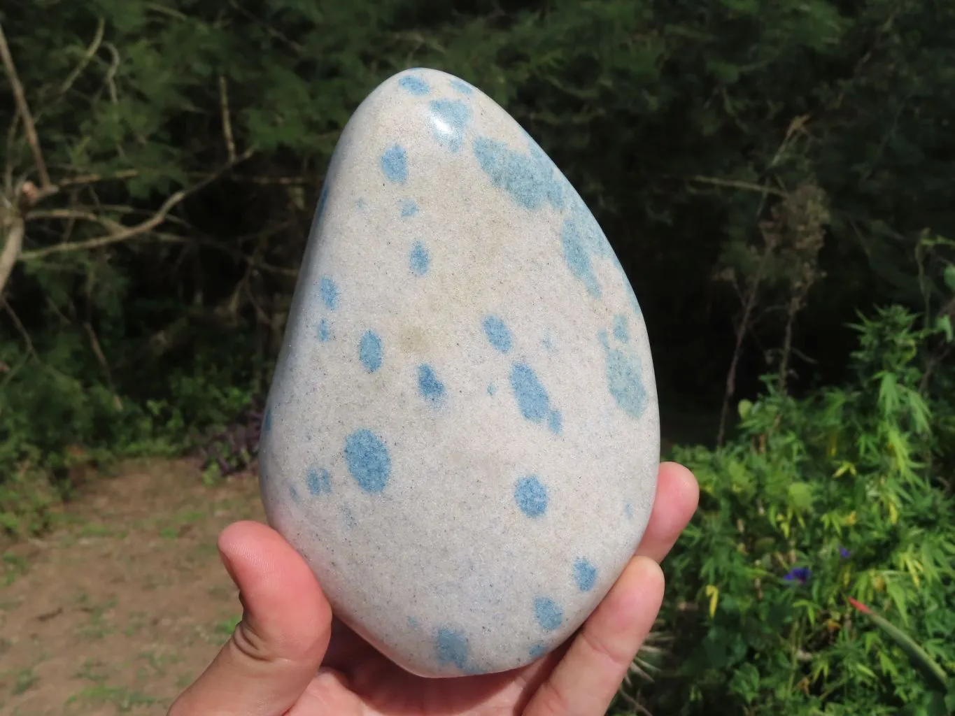 Polished Blue Spotted Spinel Standing Free Form x 1 From Madagascar