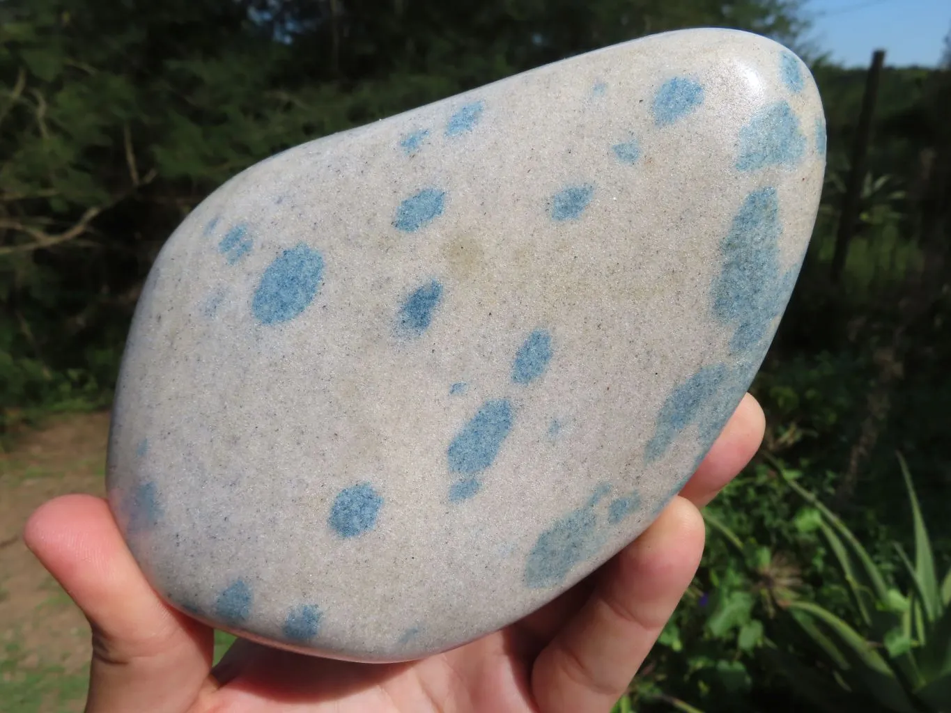 Polished Blue Spotted Spinel Standing Free Form x 1 From Madagascar