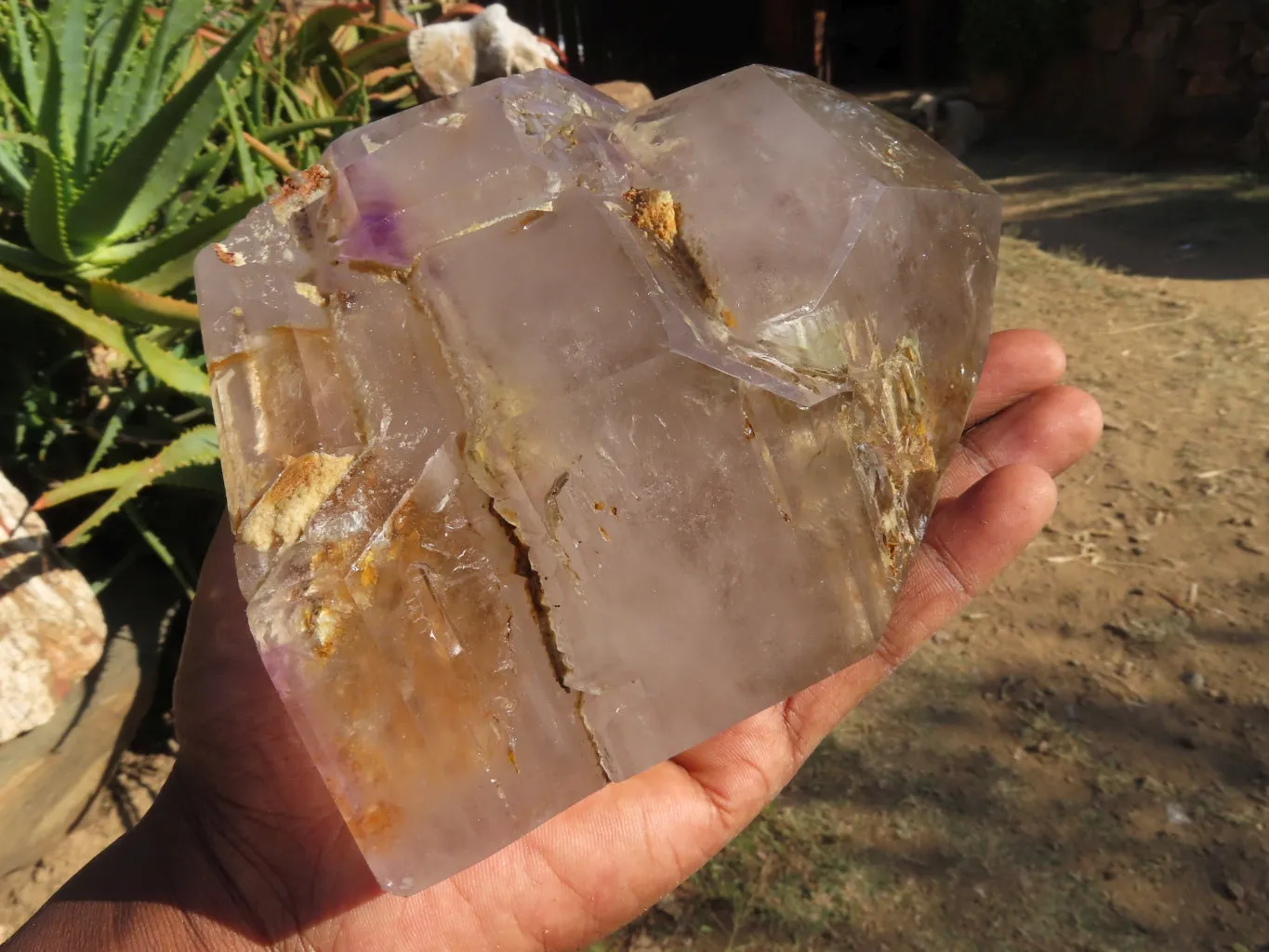 Polished Cascading Smokey Window Amethyst Quartz Crystal x 1 From Akansobe, Madagascar